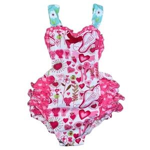 Jelly the Pug Cotton One Piece Ruffled Baby Bubble Size 24